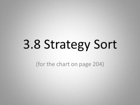 3.8 Strategy Sort (for the chart on page 204). - recognizing patterns and relationships - solving different kinds of problems through logic - playing.