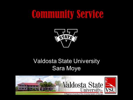 Community Service Valdosta State University Sara Moye.