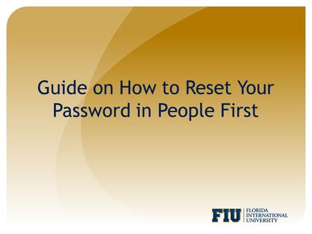 Guide on How to Reset Your Password in People First