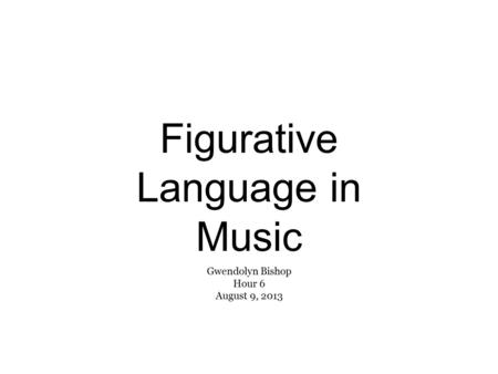 Figurative Language in Music