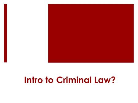 criminal law