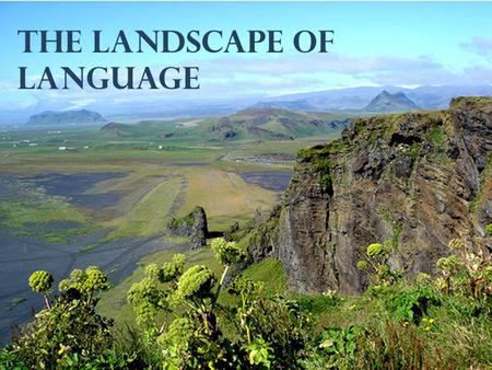 The Landscape of Language. Why THAT word? Why THAT choice?