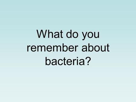 What do you remember about bacteria?. Remember! Monera is classified as a Kingdom. There are two Moneran Kingdoms: 1)Archaebacteria 2)Eubacteria pneumonia.