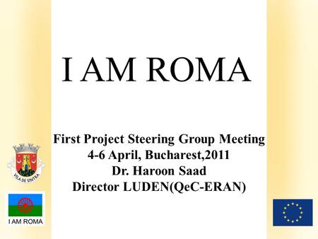 Klik om het opmaakprofiel van de modelondertitel te bewerken First Project Steering Group Meeting 4-6 April, Bucharest,2011 Dr. Haroon Saad Director LUDEN(QeC-ERAN)