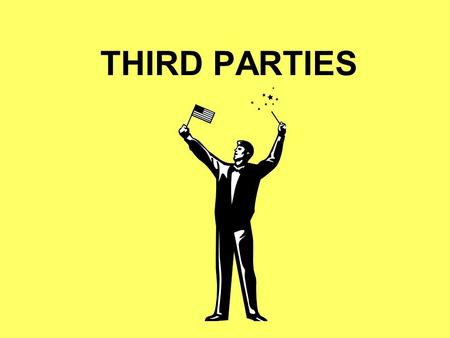 THIRD PARTIES. IN THE PAST Third Parties had been centralized in issues Free Soil Party Prohibitionist Party The Green Party.