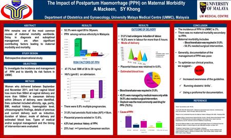 TEMPLATE DESIGN © 2008 www.PosterPresentations.com The Impact of Postpartum Haemorrhage (PPH) on Maternal Morbidity A Mackeen, SY Khong Department of Obstetrics.