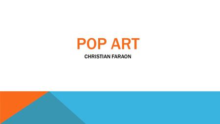 Pop ART Christian Faraon