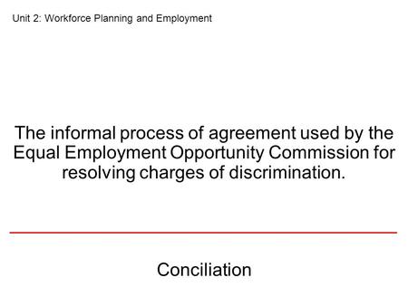 Discrimination and employment opportunity commission