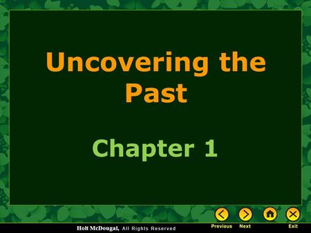 Uncovering the Past Chapter 1.