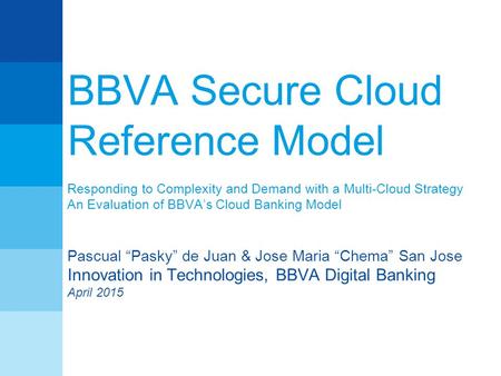 BBVA Secure Cloud Reference Model