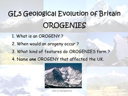 GL5 Geological Evolution of Britain