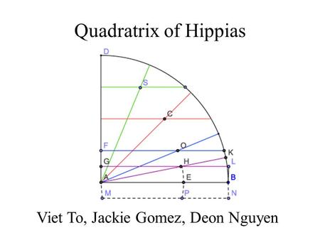 Quadratrix of Hippias Viet To, Jackie Gomez, Deon Nguyen.