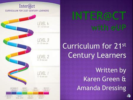 Curriculum for 21 st Century Learners Written by Karen Green & Amanda Dressing.