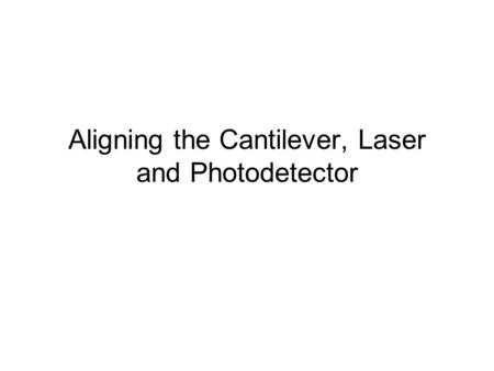 Aligning the Cantilever, Laser and Photodetector.