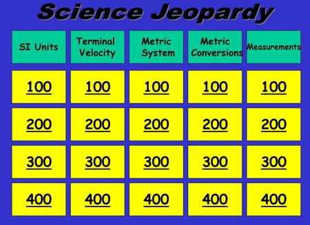 SI Units Terminal Velocity Metric System Metric Conversions Measurements 100 200 300 400 100 200 300 400 200 300 400 200 300 400 100.