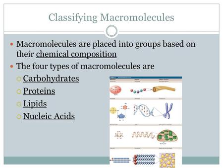 Classifying Macromolecules