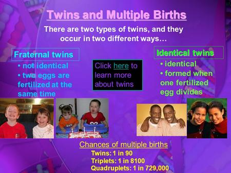 Twins and Multiple Births