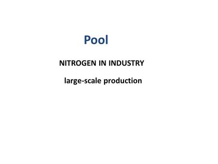 Pool large-scale production. Modern production of ammonia is based on virtually waste-free technology with minimal emissions The main problems are gas.