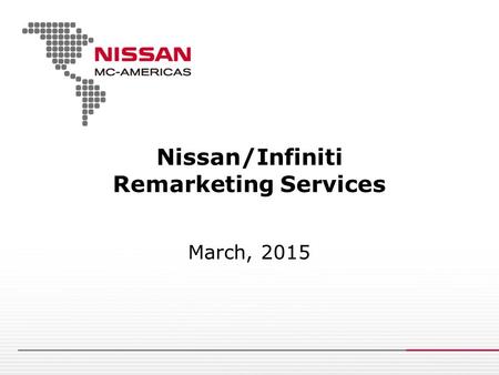 Nissan/Infiniti Remarketing Services