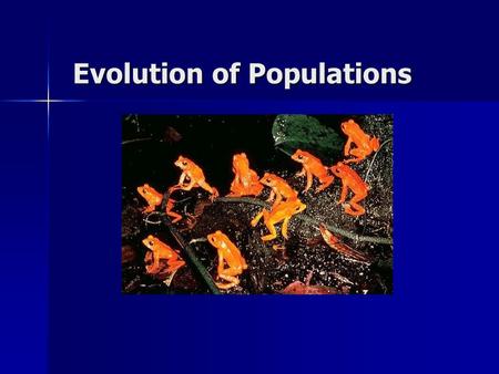 Evolution of Populations. Variation and Gene Pools  Genetic variation is studied in populations. A population is a group of individuals of the same species.
