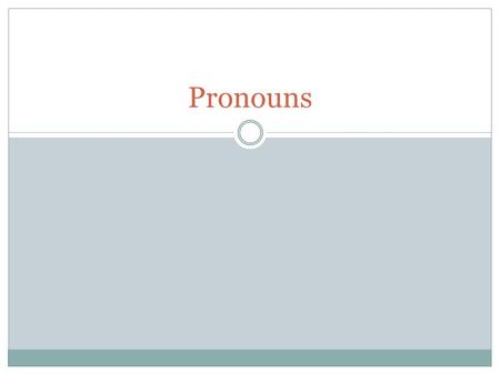 Pronouns. Review Plus What is a noun? What is a pronoun?