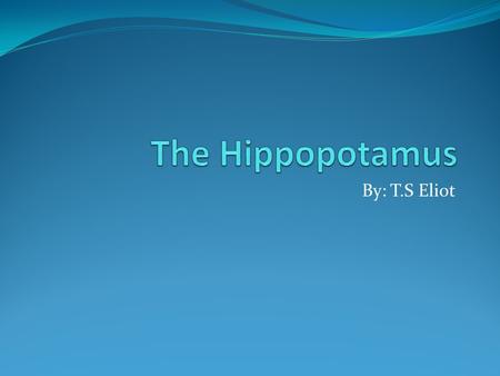 The Hippopotamus By: T.S Eliot.