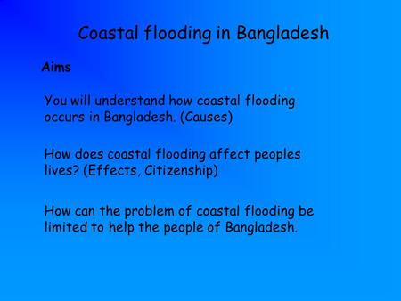 Coastal flooding in Bangladesh
