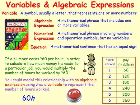 Variables & Algebraic Expressions