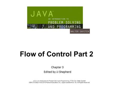 Chapter 3 Edited by JJ Shepherd