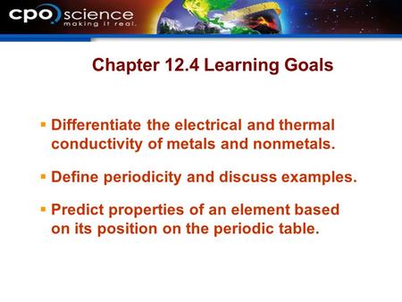 Chapter 12.4 Learning Goals