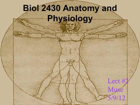 Biol 2430 Anatomy and Physiology Lect #2 Muse 5/9/12.