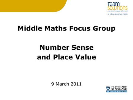 Middle Maths Focus Group