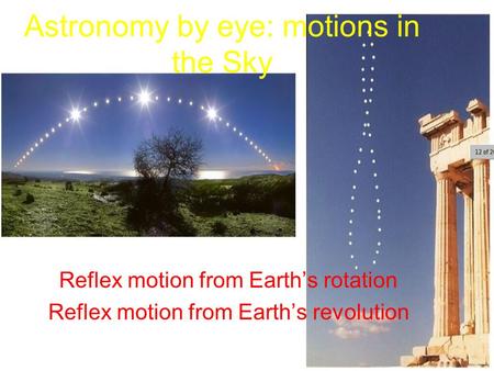 Astronomy by eye: motions in the Sky