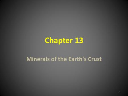 Minerals of the Earth's Crust