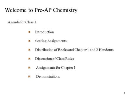 Welcome to Pre-AP Chemistry