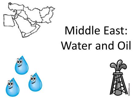 Middle East: Water and Oil. Problem in the Middle East: Water is Polluted Poor sanitary conditions Leaks from oil/petroleum pipeline and ships Agriculture.