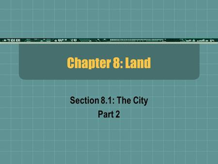 Chapter 8: Land Section 8.1: The City Part 2. When suburban sprawl began to take over the countryside surrounding Washington D.C., in the 1960’s, a commission.
