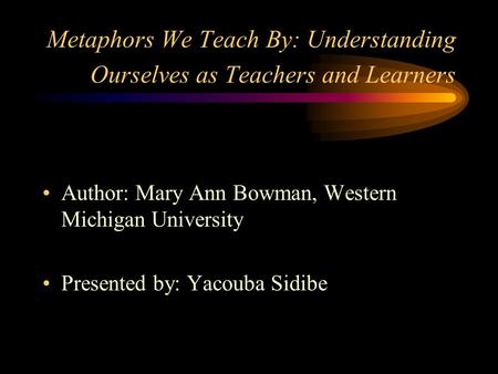 Author: Mary Ann Bowman, Western Michigan University