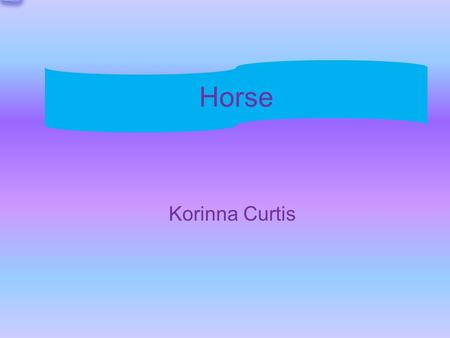 Horse Korinna Curtis This animal is a mammal. The horse’s body covering is fur. It’s fur can be the colors white, tan, brown, and black. You can tell.