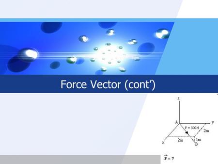 Force Vector (cont’).