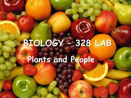 Biology – 328 Lab Plants and People.