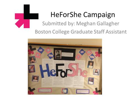 HeForShe Campaign Submitted by: Meghan Gallagher Boston College Graduate Staff Assistant.