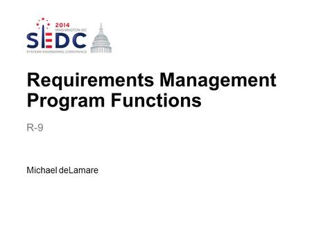 Michael deLamare Requirements Management Program Functions R-9.