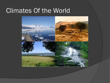 Climates Of the World.