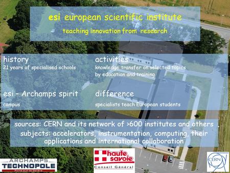Hans F. Hoffmann: esi president's introduction to Juas 201512-01-20151 esi european scientific institute teaching innovation from research historyactivities.
