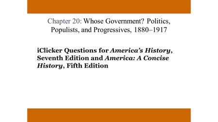 Chapter 20: Whose Government