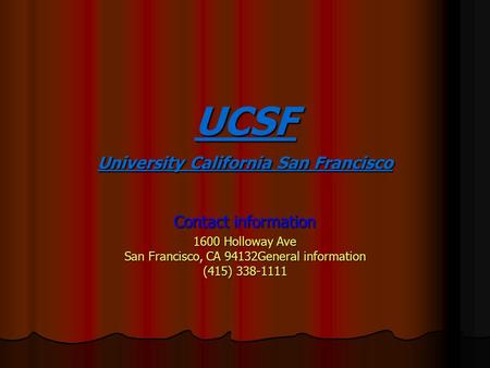 UCSF University California San Francisco