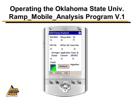 Operating the Oklahoma State Univ. Ramp_Mobile_Analysis Program V.1.