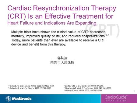 Cardiac Resynchronization Therapy (CRT) Is an Effective Treatment for Heart Failure and Indications Are Expanding Multiple trials have shown the clinical.