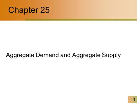Chapter 25 Aggregate Demand and Aggregate Supply.